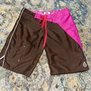 Brown and Pink Board Shorts